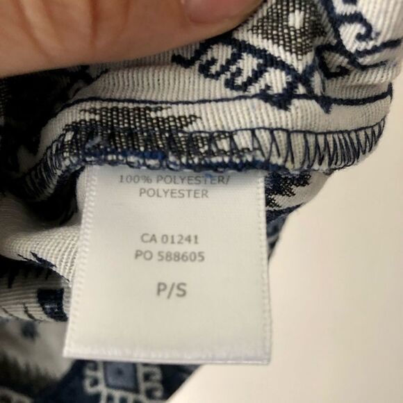 SIMONS Twik Navy Woven Tapestry Boho Southwest Print Button Front Skirt Sz S - Picture 4 of 4